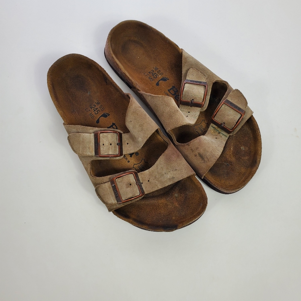 Birkenstock Betula Sandals Womens Size 38 Two Buckle Straps Leather Adjustable